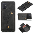 For Galaxy A41 (Eurasian Version) PU + TPU Shockproof Magnetic Protective Case with Card Slots(Black)
