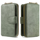 For Galaxy A40 Detachable Multifunctional Horizontal Flip Leather Case with Card Slots & Zipper Wallet & Photo Frame(Green)