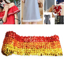 ZP000875 9 Rows Elastic Sequin Lace Webbing DIY Clothing Accessories, Length: 5m, Width: 7.5cm(Tricolor)