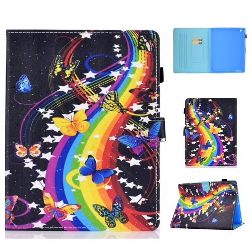 For iPad 2 / 3 / 4 Horizontal TPU Painted Flat Feather Case Anti-skid strip with Sleep Function & Pen Cover & Card Slot & Holder(Music Butterfly)
