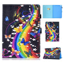 For iPad 9.7 Horizontal TPU Painted Flat Feather Case Anti-skid strip with Sleep Function & Pen Cover & Card Slot & Holder(Music Butterfly)