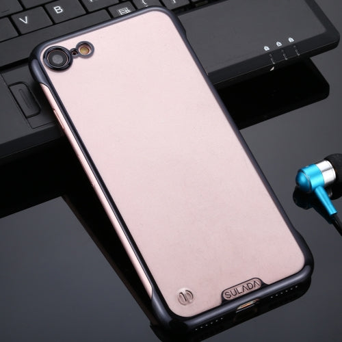 For iPhone SE 2020 / 8 / 7 SULADA Borderless Drop-proof Vacuum Plating PC Case(Black)