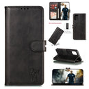 For Galaxy A41 Embossed Happy Cat Pattern Horizontal Flip Leather Case with Holder & Card Slots & Wallet(Black)