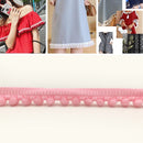 YB000110 Unilateral Fluff Ball Shape Lace Belt DIY Clothing Accessories, Length: 18.28m, Width: 1cm(Moderate Pink)
