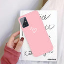 For Galaxy A71 Three Dots Love-heart Pattern Colorful Frosted TPU Phone Protective Case(Pink)