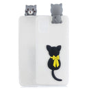 For Galaxy A51 Shockproof 3D Lying Cartoon TPU Protective Case(Little Black Cat)