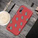 For Galaxy A01 Cartoon Animal Pattern Shockproof TPU Protective Case(Red Dinosaurs)