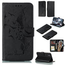 For Galaxy A41 Litchi Texture Feather Embossing Pattern Horizontal Flip Leather Case with Holder & Card Slots & Wallet & Photo Frame & Lanyard(Black)