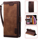 For iPhone XS Max Retro Splicing Horizontal Flip Leather Case with Card Slots & Holder & Wallet(Brown)