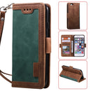 For iPhone SE 2020 / 8 / 7 Retro Splicing Horizontal Flip Leather Case with Card Slots & Holder & Wallet(Green)