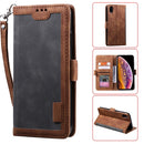 For iPhone XR Retro Splicing Horizontal Flip Leather Case with Card Slots & Holder & Wallet(Grey)