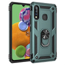 For Galaxy A70e Shockproof TPU + PC Protective Case with 360 Degree Rotating Holder(Green)