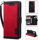 For Galaxy A20e Retro Splicing Horizontal Flip Leather Case with Card Slots & Holder & Wallet(Red)