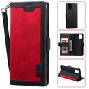 For Galaxy A71 Retro Splicing Horizontal Flip Leather Case with Card Slots & Holder & Wallet(Red)