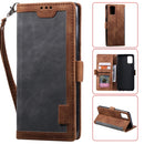 For Galaxy A91 / S10 Lite Retro Splicing Horizontal Flip Leather Case with Card Slots & Holder & Wallet(Grey)