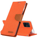 For Galaxy A51 GOOSPERY CANVAS DIARY Canvas Texture Horizontal Flip PU Leather Case, with Holder & Card Slots & Wallet(Orange)
