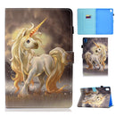 For Huawei MediaPad M6 10.8 Painted Horizontal Flat Leather Case with Sleep Function & Card Slot & Buckle Anti-skid Strip & Bracket & Wallet(Unicorn)