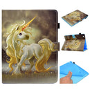 For iPad 2 / 3 / 4 Painted Horizontal Flat Leather Case with Sleep Function & Card Slot & Buckle Anti-skid Strip & Bracket & Wallet(Unicorn)