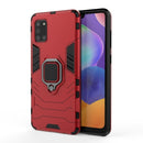 For Galaxy A31 PC + TPU Shockproof Protective Case with Magnetic Ring Holder(Red)