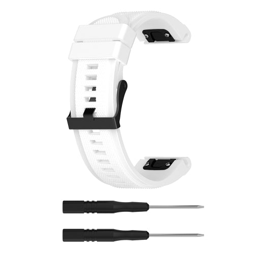 For Garmin Fenix 5X (26mm) Fenix3 / Fenix3 HR Silicone Replacement Wrist Strap Watchband(White)
