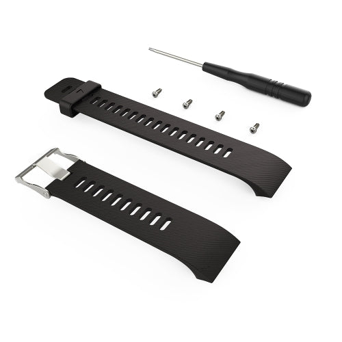 For Garmin Forerunner 30 / 35 Silicone Replacement Wrist Strap Watchband(Black)