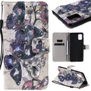 For Galaxy A51 3D Painting Horizontal Flip Leather Case with Holder & Card Slot & Lanyard(Black Butterflies)