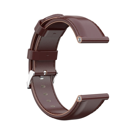 For Garmin Vivoactive 3 Oil Wax Calf Leather Replacement Wrist Strap Watchband(Brown)