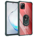 For Galaxy A81 Shockproof Transparent TPU + Acrylic Case with Ring Holder(Green)