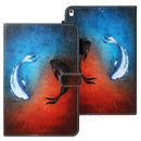 For iPad 10.2 Cross Texture Painted Horizontal Leather Case with Sleep / Wake-up Function & Card Slot & Holder & Wallet(Fish)