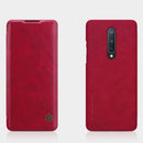 For OnePlus 8 NILLKIN QIN Series Crazy Horse Texture Horizontal Flip Leather Case with Card Slot(Red)