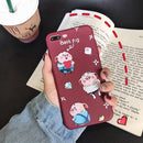 For iPhone 8 Plus / 7 Plus TPU Matte Mobile Phone Case(Diamond Pig)