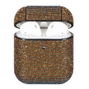 For Airpods 1 / 2 Colorful Series TPU Earphone Protective Case with Hook(Dark Gold)