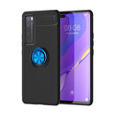 For Huawei Nova 7 Lenuo Shockproof TPU Protective Case with Invisible Holder(Black Blue)
