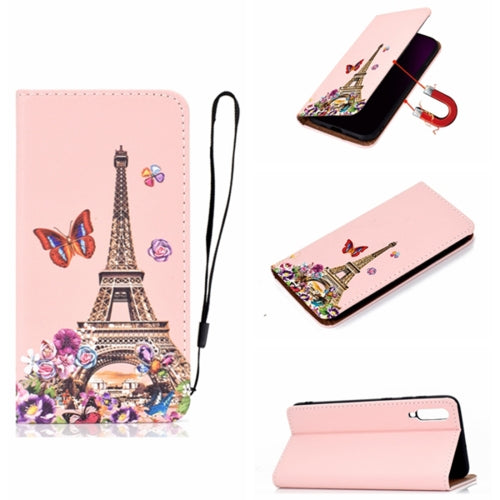 For Galaxy A70 3D Painting Horizontal Flip Leather Case with Holder & Card Slot & Wallet & Lanyard(Iron Tower)