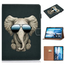 For Lenovo Tab M10 TB-X605F / X505 Pure Color Painting Horizontal Flip Leather Case with Card Slots & Holder(Elephant)