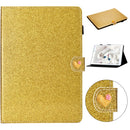 For Samsung Galaxy Tab A 8.0 2019 Love Buckle Glitter Horizontal Flip Leather Case with Holder & Card Slots(Gold)