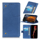For Xiaomi Redmi Note 9 Copper Buckle Retro Crazy Horse Texture Horizontal Flip Leather Case with Holder & Card Slots & Wallet(Blue)