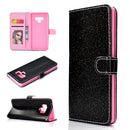 For Samsung Galaxy Note 9 Glitter Powder Horizontal Flip Leather Case with Card Slots & Holder & Photo Frame & Wallet(Black)