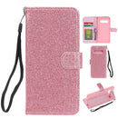 For Samsung Galaxy S10 5G Glitter Powder Horizontal Flip Leather Case with Card Slots & Holder & Photo Frame & Wallet(Pink)