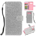 For Samsung Galaxy S10 Plus Glitter Powder Horizontal Flip Leather Case with Card Slots & Holder & Photo Frame & Wallet(Silver)