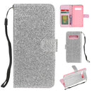 For Samsung Galaxy S10e Glitter Powder Horizontal Flip Leather Case with Card Slots & Holder & Photo Frame & Wallet(Silver)