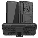For Motorola Moto G Power Tire Texture Shockproof TPU + PC Protective Case with Holder(Black)