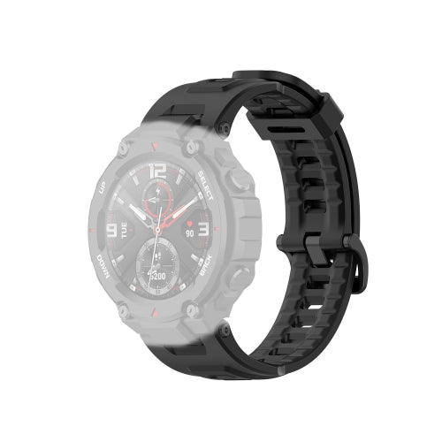 For Huami Amazfit T-Rex A1918 Tyrannosaurus Silicone Watch Strap(Black)