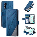 For Samsung Galaxy Note 10 Skin Feel Splicing Horizontal Flip Leather Case with Holder & Card Slots & Wallet & Photo Frame(Blue)