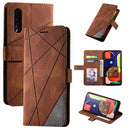 For Samsung Galaxy A50 Skin Feel Splicing Horizontal Flip Leather Case with Holder & Card Slots & Wallet & Photo Frame(Brown)