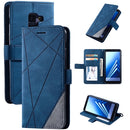 For Samsung Galaxy A8(2018) Skin Feel Splicing Horizontal Flip Leather Case with Holder & Card Slots & Wallet & Photo Frame(Blue)