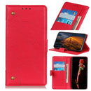 For iPhone 12 / 12 Pro Copper Buckle Retro Crazy Horse Texture Horizontal Flip Leather Case with Holder & Card Slots & Wallet(Red)