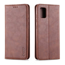 For Samsung Galaxy A51 AZNS Retro Texture Magnetic Horizontal Flip PU Leather Case with Holder & Card Slots & Photo Frame(Coffee)