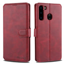 For Samsung Galaxy A21 AZNS Calf Texture Horizontal Flip Leather Case, with Holder & Card Slots & Wallet & Photo Frame(Red)