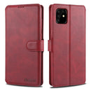 For Samsung Galaxy A81 / Note 10 Lite AZNS Calf Texture Horizontal Flip Leather Case, with Holder & Card Slots & Wallet & Photo Frame(Red)